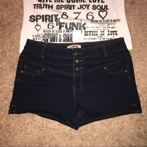 Dark Navy Blue Highwaisted Shorts